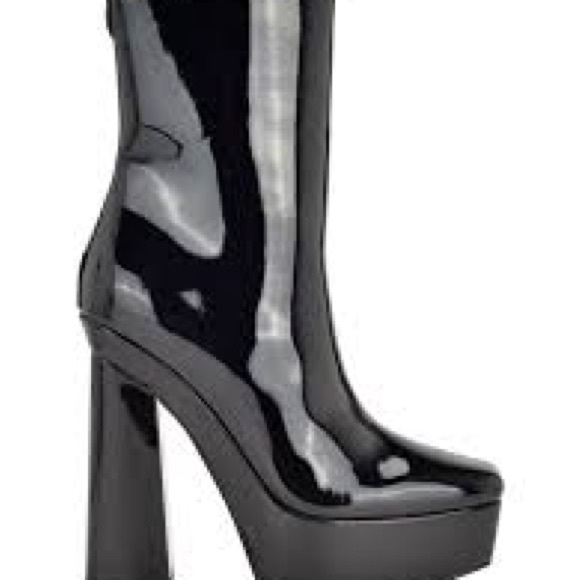 GUESS Byra Black platform Dress Boots Club Party - Picture 3 of 7